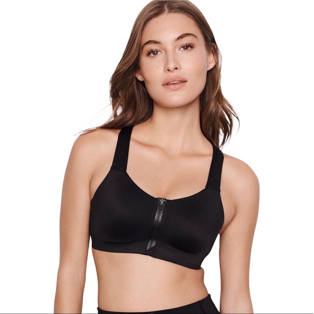 Victoria’s Secret Sports Bra Knockout Ultra Max VSX Front Close Black Size 34C